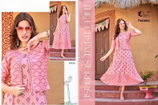 Kinti Pineapple Kurti with Jacket Rayon Catalog 8 Pcs 7 510x340 - Kinti Pineapple Kurti with Jacket Rayon Catalog 8 Pcs