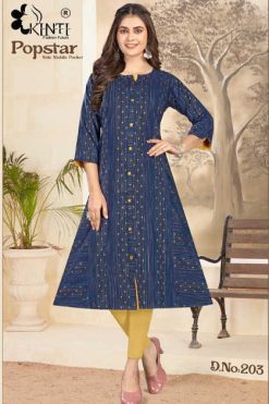 Kinti Popstar Vol 2 Handloom Kurti Catalog 8 Pcs