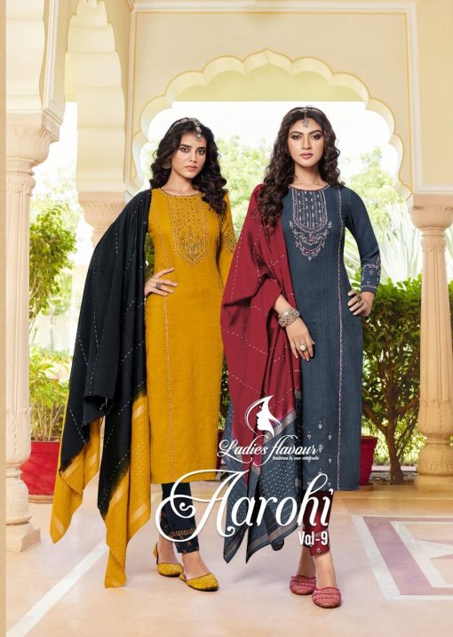 Ladies Flavour Aarohi Vol 9 Kurti with Bottom Dupatta Chinon Catalog 6 Pcs 1 510x716 - Ladies Flavour Aarohi Vol 9 Kurti with Bottom Dupatta Chinon Catalog 6 Pcs