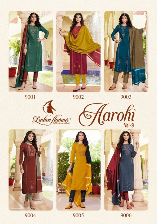 Ladies Flavour Aarohi Vol 9 Kurti with Bottom Dupatta Chinon Catalog 6 Pcs 11 510x725 - Ladies Flavour Aarohi Vol 9 Kurti with Bottom Dupatta Chinon Catalog 6 Pcs