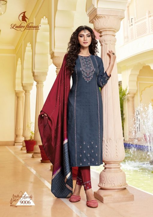 Ladies Flavour Aarohi Vol 9 Kurti with Bottom Dupatta Chinon Catalog 6 Pcs 5 510x725 - Ladies Flavour Aarohi Vol 9 Kurti with Bottom Dupatta Chinon Catalog 6 Pcs