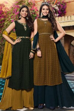 Ladies Flavour Sagun Kurti with Bottom Dupatta Georgette Catalog 4 Pcs