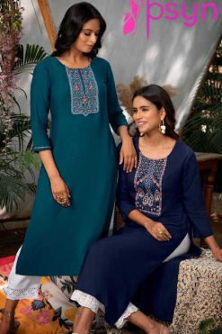 Psyna Adore Rayon Slub Kurti Catalog 6 Pcs