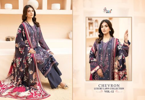 Shree Fabs Chevron Luxury Lawn Collection Vol 12 Chiffon Cotton Salwar Suit Catalog 5 Pcs 3 510x351 - Shree Fabs Chevron Luxury Lawn Collection Vol 12 Chiffon Cotton Salwar Suit Catalog 5 Pcs