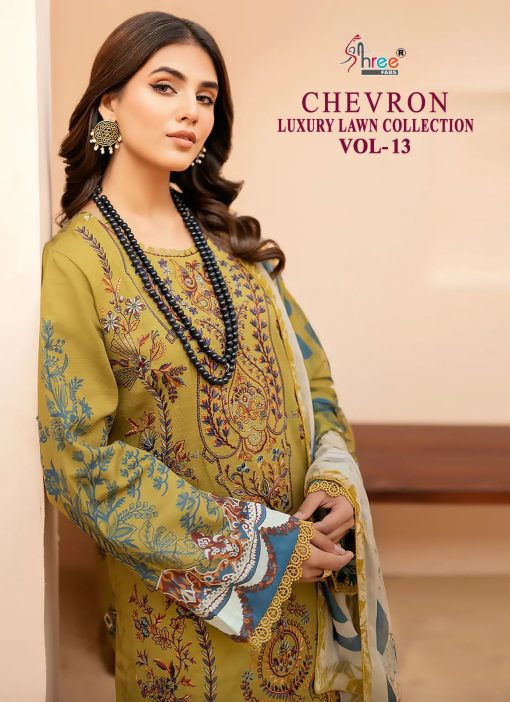 Shree Fabs Chevron Luxury Lawn Collection Vol 13 Chiffon Cotton Salwar Suit Catalog 5 Pcs 1 510x702 - Shree Fabs Chevron Luxury Lawn Collection Vol 13 Chiffon Cotton Salwar Suit Catalog 5 Pcs