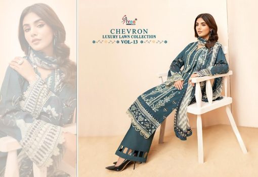 Shree Fabs Chevron Luxury Lawn Collection Vol 13 Chiffon Cotton Salwar Suit Catalog 5 Pcs 10 510x351 - Shree Fabs Chevron Luxury Lawn Collection Vol 13 Chiffon Cotton Salwar Suit Catalog 5 Pcs