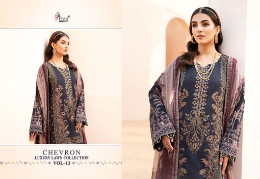 Shree Fabs Chevron Luxury Lawn Collection Vol 13 Chiffon Cotton Salwar Suit Catalog 5 Pcs 2 510x351 - Shree Fabs Chevron Luxury Lawn Collection Vol 13 Chiffon Cotton Salwar Suit Catalog 5 Pcs