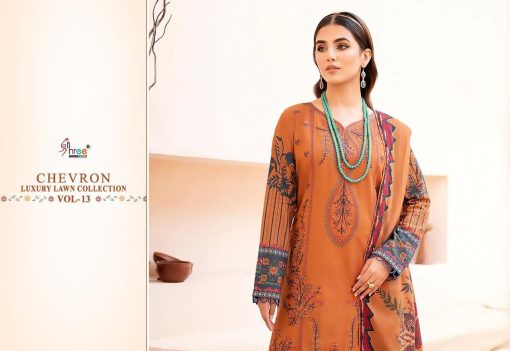 Shree Fabs Chevron Luxury Lawn Collection Vol 13 Chiffon Cotton Salwar Suit Catalog 5 Pcs 4 510x351 - Shree Fabs Chevron Luxury Lawn Collection Vol 13 Chiffon Cotton Salwar Suit Catalog 5 Pcs