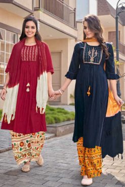 Vitara Orion Kurti with Dupatta Bottom Rayon Catalog 4 Pcs