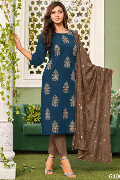 Satin Silk Party Wear Readymade Salwar Suit In Beige Embroidered Work,Stone  ,Mirror work - Plus Size Product