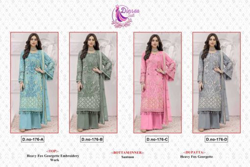 Dinsaa DS 176 Georgette Salwar Suit Catalog 4 Pcs 5 510x340 - Dinsaa DS 176 Georgette Salwar Suit Catalog 4 Pcs