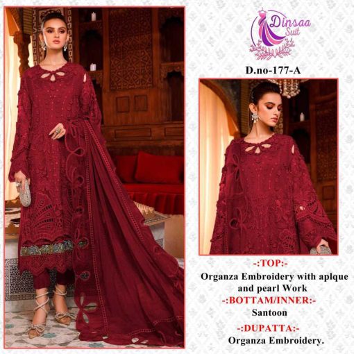 Dinsaa DS 177 Organza Salwar Suit Catalog 3 Pcs 1 510x510 - Dinsaa DS 177 Organza Salwar Suit Catalog 3 Pcs