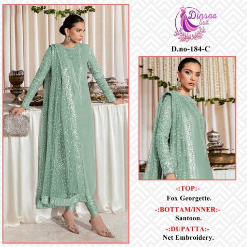 Dinsaa DS 184 Georgette Salwar Suit Catalog 4 Pcs 1 510x510 - Dinsaa DS 184 Georgette Salwar Suit Catalog 4 Pcs