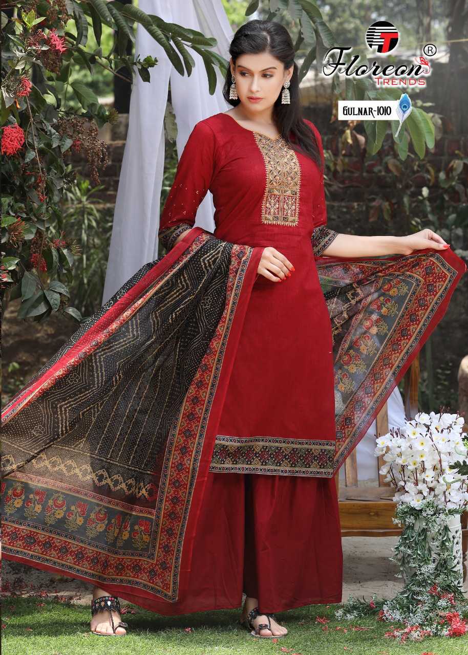 Printed Polyester Unstitched Salwar Suit Material | Leemboodi