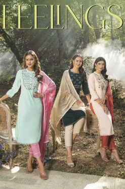 Kiana Feelings Kurti with Dupatta Bottom Nazneen Catalog 6 Pcs