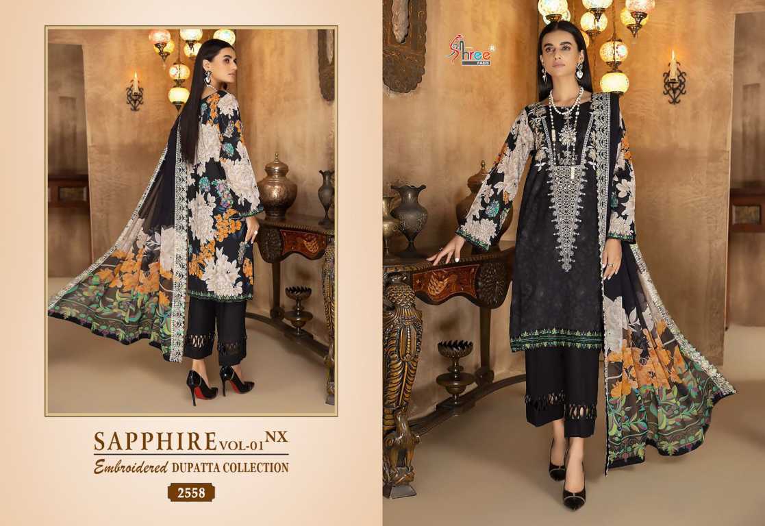 Shree Fabs Sapphire Vol 1 NX Embroidered Dupatta Collection Cotton