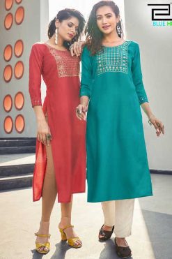 Blue Hills Colorbar Vol 20 Viscose Kurti Catalog 8 Pcs