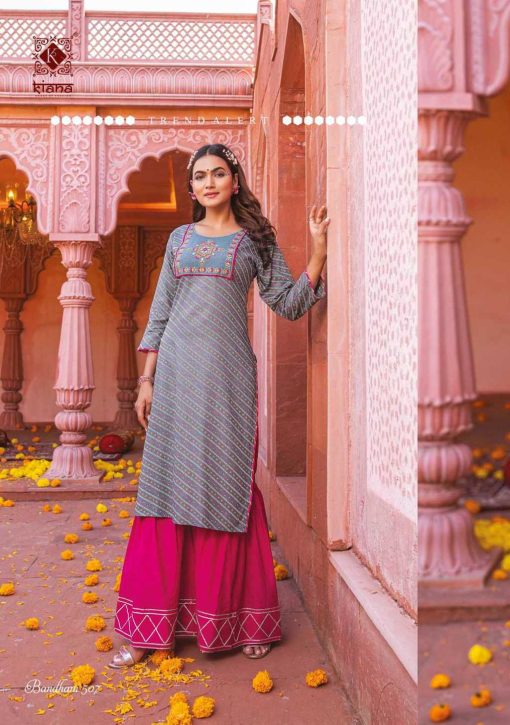 Kiana Bandhani Vol 5 Kurti with Sharara Rayon Catalog 7 Pcs 16 510x725 - Kiana Bandhani Vol 5 Kurti with Sharara Rayon Catalog 7 Pcs