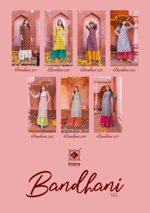 Kiana Bandhani Vol 5 Kurti with Sharara Rayon Catalog 7 Pcs 20 510x725 - Kiana Bandhani Vol 5 Kurti with Sharara Rayon Catalog 7 Pcs