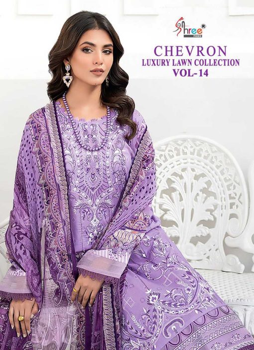 Shree Fabs Chevron Luxury Lawn Collection Vol 14 Chiffon Cotton Salwar Suit Catalog 8 Pcs 1 510x701 - Shree Fabs Chevron Luxury Lawn Collection Vol 14 Chiffon Cotton Salwar Suit Catalog 8 Pcs