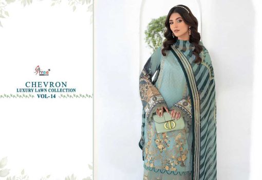 Shree Fabs Chevron Luxury Lawn Collection Vol 14 Chiffon Cotton Salwar Suit Catalog 8 Pcs 13 510x351 - Shree Fabs Chevron Luxury Lawn Collection Vol 14 Chiffon Cotton Salwar Suit Catalog 8 Pcs