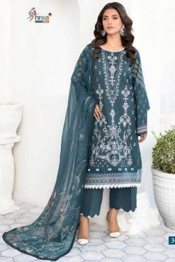 Shree Fabs Chevron Luxury Lawn Collection Vol 14 Chiffon Cotton Salwar Suit Catalog 8 Pcs