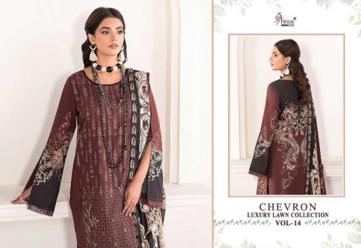 Shree Fabs Chevron Luxury Lawn Collection Vol 14 Chiffon Cotton Salwar Suit Catalog 8 Pcs 6 510x351 - Shree Fabs Chevron Luxury Lawn Collection Vol 14 Chiffon Cotton Salwar Suit Catalog 8 Pcs