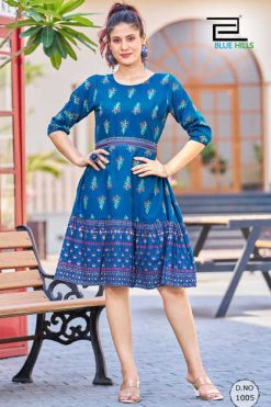 Blue Hills Bubbly Vol 1 Rayon Kurti Catalog 8 Pcs