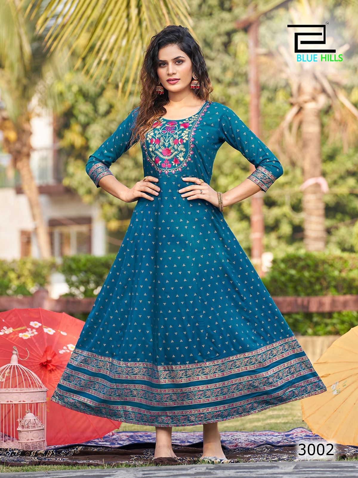 Blue Hills Encounter Vol 3 Rayon Kurti Catalog 8 Pcs