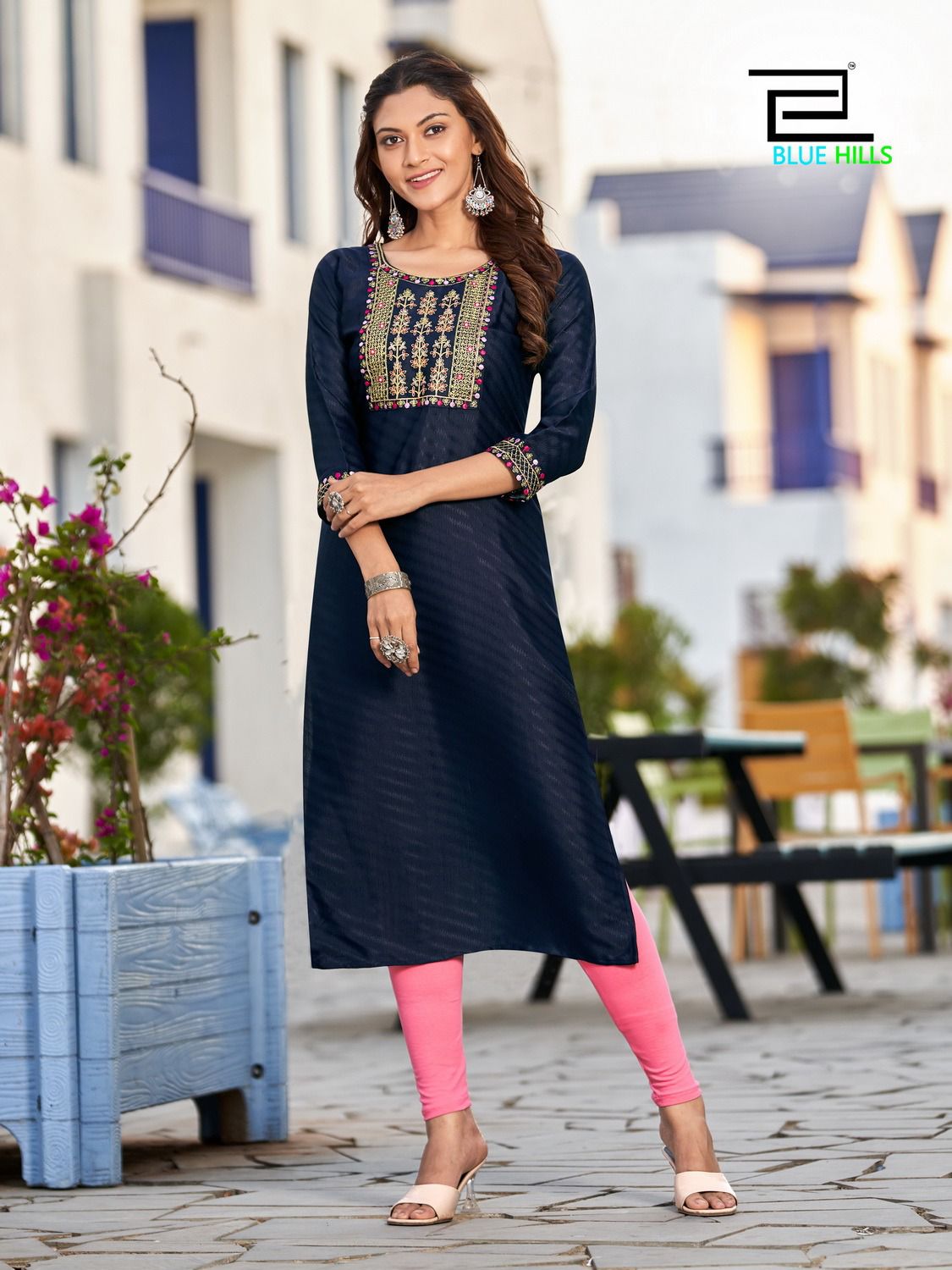 Buy Pink LIVA Flared Solid Kurti () for INR999.50 | Biba India