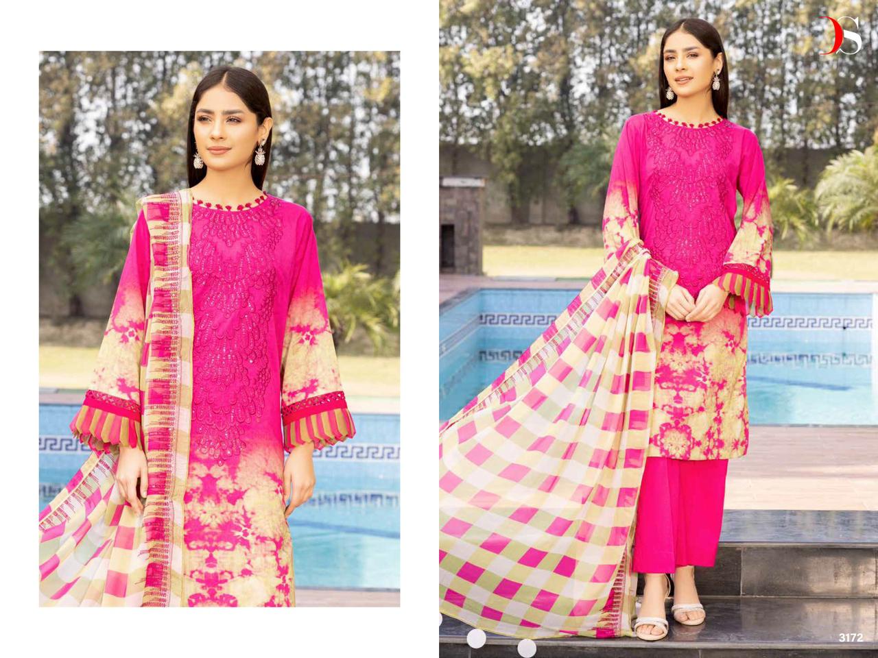 Multi Embellished Cotton Stitched Salwar kameez Churidar SC2402