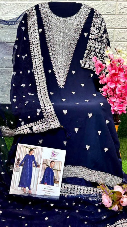 Dinsaa DS 184 E H Georgette Salwar Suit Catalog 4 Pcs 5 510x907 - Dinsaa DS 184 E-H Georgette Salwar Suit Catalog 4 Pcs