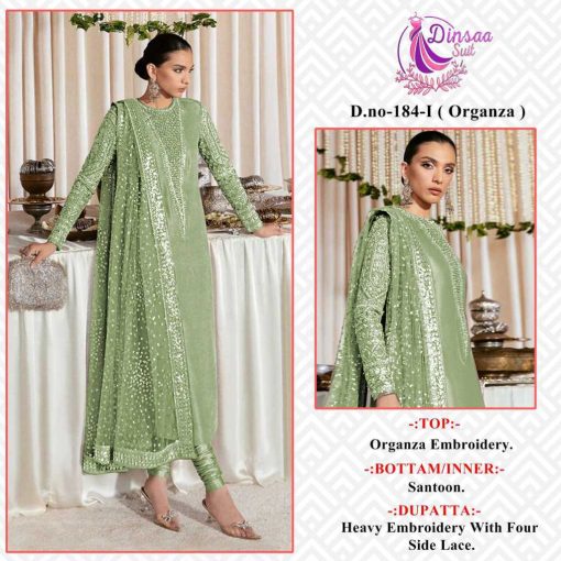 Dinsaa DS 184 I L Organza Salwar Suit Catalog 4 Pcs 1 510x510 - Dinsaa DS 184 I-L Organza Salwar Suit Catalog 4 Pcs