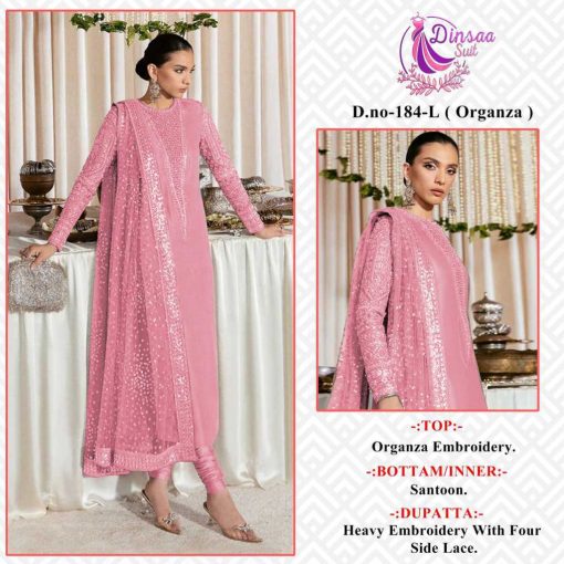 Dinsaa DS 184 I L Organza Salwar Suit Catalog 4 Pcs 2 510x510 - Dinsaa DS 184 I-L Organza Salwar Suit Catalog 4 Pcs