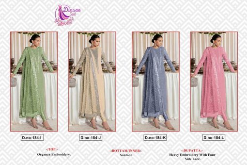 Dinsaa DS 184 I L Organza Salwar Suit Catalog 4 Pcs 5 510x340 - Dinsaa DS 184 I-L Organza Salwar Suit Catalog 4 Pcs