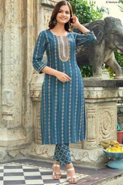 Diya Trends Zoori Vol 2 by Kajal Style Kurti with Pant Rayon Catalog 6 Pcs 247x371 - Surat Fabrics