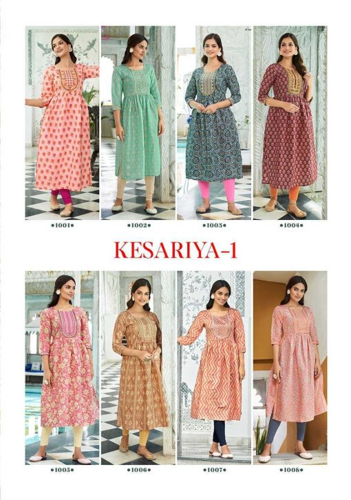 Kajal Style Kesariya Vol 1 Nayra Cut Chaderi Kurti Catalog 8 Pcs 14 510x725 - Kajal Style Kesariya Vol 1 Nayra Cut Chaderi Kurti Catalog 8 Pcs
