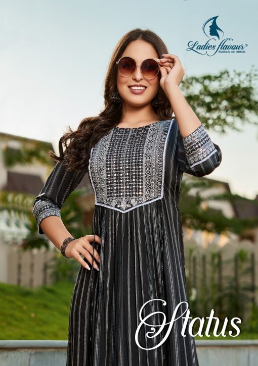 Ladies Flavour Status Nayra Cut Rayon Kurti Catalog 6 Pcs 1 510x725 - Ladies Flavour Status Nayra Cut Rayon Kurti Catalog 6 Pcs