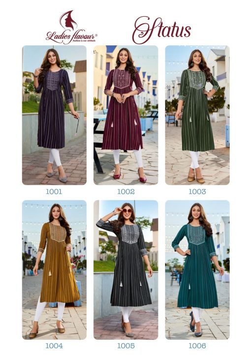 Ladies Flavour Status Nayra Cut Rayon Kurti Catalog 6 Pcs 15 510x725 - Ladies Flavour Status Nayra Cut Rayon Kurti Catalog 6 Pcs