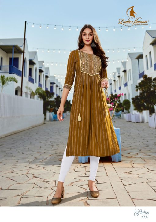 Ladies Flavour Status Nayra Cut Rayon Kurti Catalog 6 Pcs 5 510x725 - Ladies Flavour Status Nayra Cut Rayon Kurti Catalog 6 Pcs