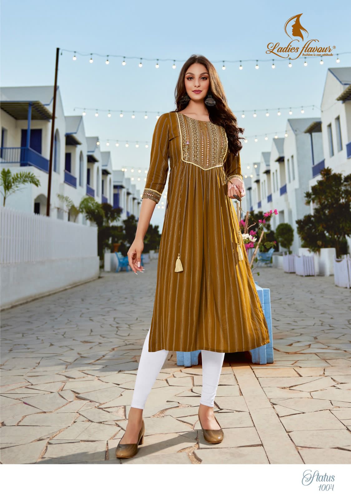 Embroidery Gown Flaired Gown Rayon Printed Kurti With Handwork Size L   Xxxl