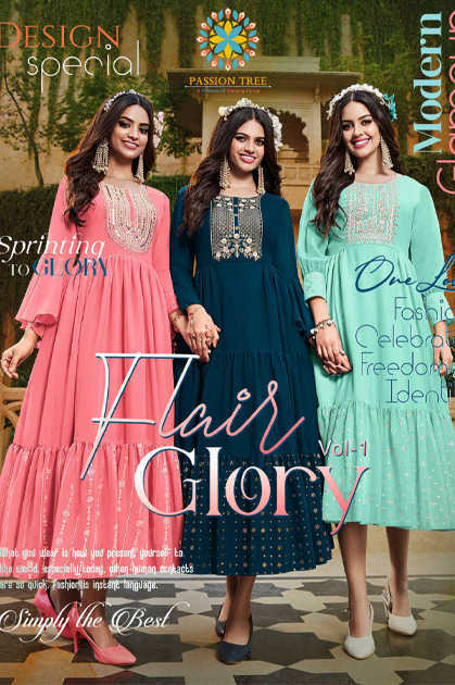 Passion Tree Flair Glory Vol 1 Gown Georgette Catalog 8 Pcs