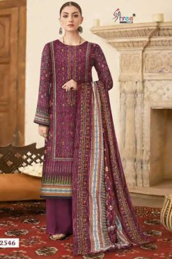 Shree Fabs Firdous Exclusive Collection Remix Cotton Chiffon Salwar Suit  Catalog 5 Pcs 