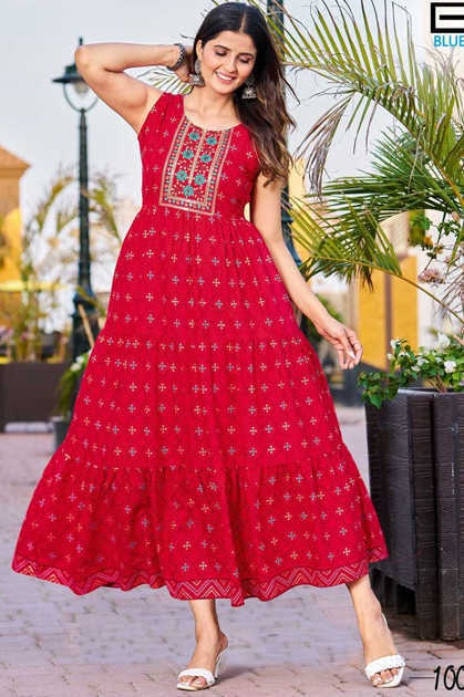 S4U Midi Gowns Kurtis Latest Collection In Singles And Full Catalog at Rs  1399 in Surat