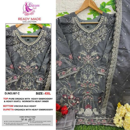 Dinsaa DS 197 Organza Readymade Salwar Suit Catalog 4 Pcs 1 510x510 - Dinsaa DS 197 Organza Readymade Salwar Suit Catalog 4 Pcs