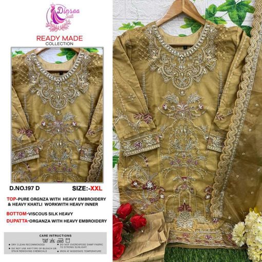 Dinsaa DS 197 Organza Readymade Salwar Suit Catalog 4 Pcs 3 510x510 - Dinsaa DS 197 Organza Readymade Salwar Suit Catalog 4 Pcs