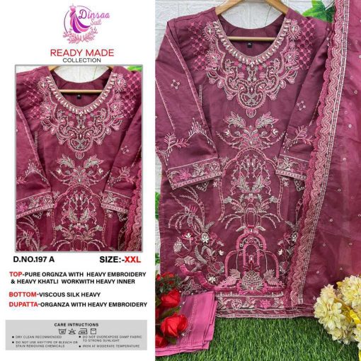 Dinsaa DS 197 Organza Readymade Salwar Suit Catalog 4 Pcs 5 510x510 - Dinsaa DS 197 Organza Readymade Salwar Suit Catalog 4 Pcs