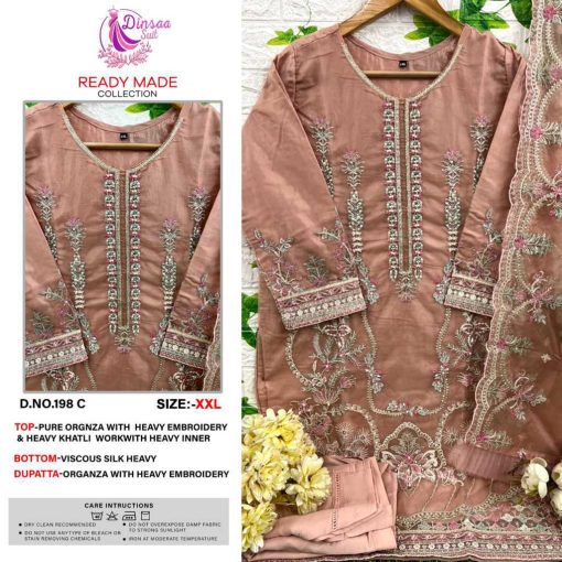 Dinsaa DS 198 Organza Readymade Salwar Suit Catalog 4 Pcs 1 510x510 - Dinsaa DS 198 Organza Readymade Salwar Suit Catalog 4 Pcs