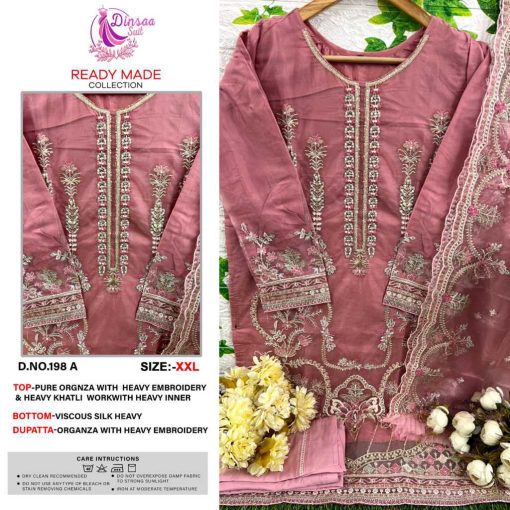 Dinsaa DS 198 Organza Readymade Salwar Suit Catalog 4 Pcs 3 510x510 - Dinsaa DS 198 Organza Readymade Salwar Suit Catalog 4 Pcs