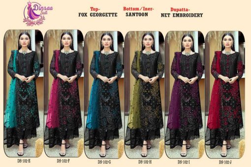 Dinsaa Ds 102 E J Georgette Salwar Suit Catalog 6 Pcs 7 510x340 - Dinsaa Ds 102 E-J Georgette Salwar Suit Catalog 6 Pcs